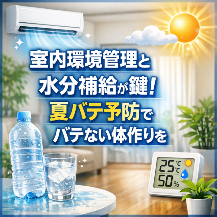 室内環境管理と水分補給が鍵！夏バテ予防でバテない体作りを